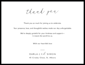 Monochrome Border - VistaPrint (10.7x13.9) Couples Thank You: Monochrome Border - Couples Correspondence Thank You