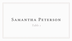 Essence - 3.5x2" Flat Place Card: Essence - Wedding Place Cards