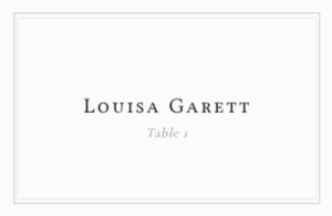 Essence - 5.5 x 8.5 cm (ISO Business Card) Flat Place Card: Essence - Wedding Place Cards