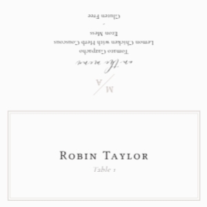 Essence - 4.5x9cm Folded Place Card: Essence - Wedding Place Cards