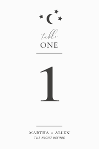 Essence - White - Evening - Table Number - Small 4x6 in: Essence - Evening - Table Numbers - White