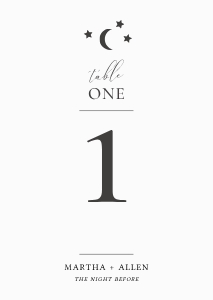 Essence - White - Evening - Table Number - Small A6: Essence - Evening - Table Numbers - White
