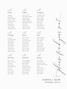 Essence - White - Seating Plan - 18 x 24 in: Essence - Large Table Plan - White