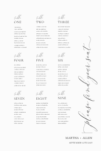 Essence - White - Seating Plan - 20 x 30 in: Essence - Large Table Plan - White