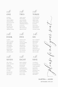 Essence - White - Seating Plan - 24 x 36 in: Essence - Large Table Plan - White
