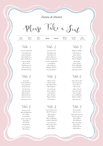 Chic Ripple - Table Plan - A1 59.4 x 84.1 cm: Chic Ripple - Seating Chart