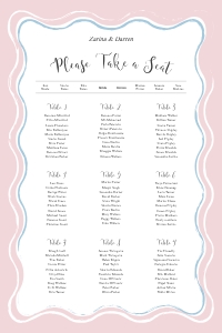 Chic Ripple - Table Plan - 20 x 30 in: Chic Ripple - Seating Chart