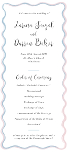 Chic Ripple - Slim Wedding Program - 4 x 9 in: Chic Ripple - Slim Wedding Program