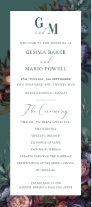Baroque Peony - Slim Wedding Program - 4 x 9 in: Baroque Peony - Slim Wedding Program