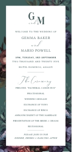Baroque Peony - Slim Wedding Program - DL - 9.9 x 21 cm: Baroque Peony - Slim Wedding Program
