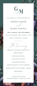 Baroque Peony - Slim Wedding Program - Rack Card 3.67 x 8.5 in: Baroque Peony - Slim Wedding Program
