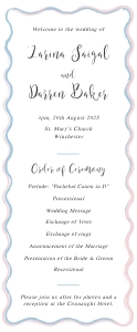Chic Ripple - Slim Wedding Program - 3.5 x 8.5 in: Chic Ripple - Slim Wedding Program