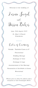 Chic Ripple - Slim Wedding Program - Rack Card - 3.67 x 8.5 in: Chic Ripple - Slim Wedding Program