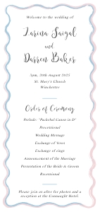 Chic Ripple - Slim Wedding Program - DL 9.9 x 21 cm: Chic Ripple - Slim Wedding Program