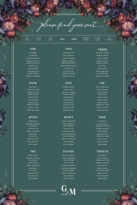 Baroque Peony - Table Plan design preview