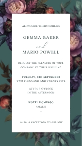 Baroque Peony - Digital Wedding Evite: Baroque Peony - Wedding Invitation Set