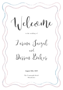 Chic Ripple - Wedding Welcome Sign - A1 59.4 x 84.1 cm: Chic Ripple - Wedding Welcome Sign