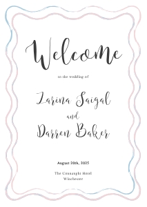 Chic Ripple - Wedding Welcome Sign - A2 - 42 x 59.4 cm: Chic Ripple - Wedding Welcome Sign