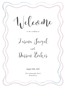 Chic Ripple - Wedding Welcome Sign - 18 x 24 in: Chic Ripple - Wedding Welcome Sign
