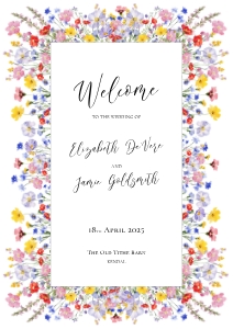Meadow Blossom - Wedding Welcome Sign - A1 59.4 x 84.1 cm: Meadow Blossom - Large Wedding Welcome Sign