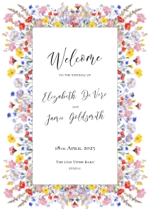 Meadow Blossom - Wedding Welcome Sign - A2 - 42 x 59.4 cm: Meadow Blossom - Large Wedding Welcome Sign