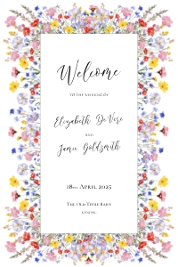 Meadow Blossom - Wedding Welcome Sign - 20 x 30 in: Meadow Blossom - Large Wedding Welcome Sign