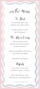 Chic Ripple - Wedding Menu - VistaPrint - 9.5 x 21 cm: Chic Ripple - Slim Wedding Menu