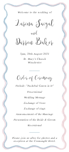 Chic Ripple - Slim Wedding Program - VistaPrint - 9.5 x 21 cm: Chic Ripple - Slim Wedding Program