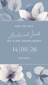 Ethereal Bloom - Evite Smartphone Save the Date - Stripe - Blue: Ethereal Bloom - Save the Date Digital E-vite