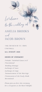 Ethereal Bloom - Slim Program - VistaPrint 9.5 x 21 cm: Ethereal Bloom - Slim Wedding Program