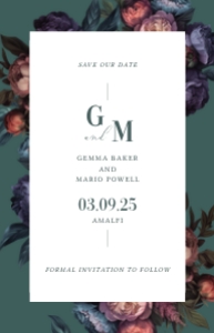 Baroque Peony - VistaPrint - "5x7" Save the Date - Classic: Baroque Peony - Floral Peony Wedding Save the Date Card Template