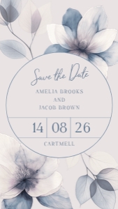 Ethereal Bloom - Evite Smartphone Save the Date - Circle - Ivory: Ethereal Bloom - Circle Save the Date E-Vite