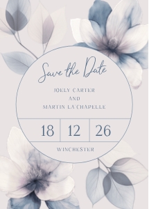 Ethereal Bloom - 5x7 Save the Date - Circle - Ivory: Ethereal Bloom - Circle Save the Date - 5x7