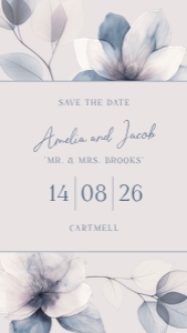 Ethereal Bloom - Evite Smartphone Save the Date - Stripe - Ivory: Ethereal Bloom - Save the Date Digital E-vite