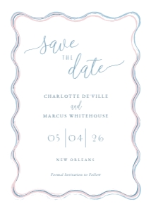 Wiggle - 5x7 Save the Date - Pastel: Wiggle - 5x7 Save the Date Card