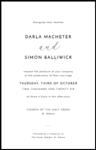 Monochrome Border - VistaPrint "5x7" Wedding Invitation 11.7x18.2 - Black Tie: Monochrome Border - 5x7 Wedding Invitation