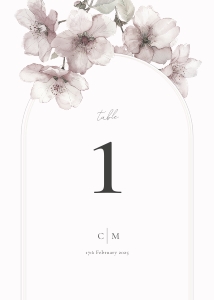 Blossom Serenade - 5x7 Wedding Table Number - Softest Pink: Blossom Serenade - Wedding Table Number