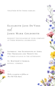 Meadow Blossom - VistaPrint "5x7" Wedding Invitation - 11.7 x 18.2 cm: Meadow Blossom - Wedding Invitation