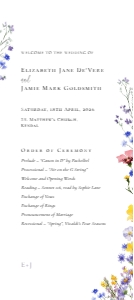 Meadow Blossom - Slim Wedding Program design preview