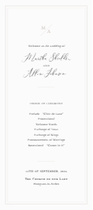 Essence Collection - Tea Length Classic Wedding Program Template design preview