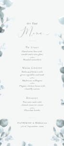 Breath Between - 4x9" (US) Wedding Menu: Breath Between - Tea Length Wedding Menu