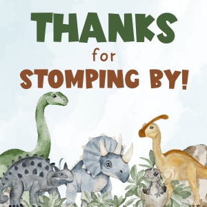 Favor Tag: 2"x2" Square - Jurassic Jungle: Jurassic Jungle Collection Bundle