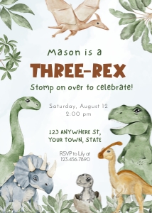 Invitation: 5"x7" - Jurassic Jungle: Jurassic Jungle Collection Bundle