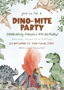Invitation: 5"x 7" - Volcano Valley: Volcano Valley Invitations