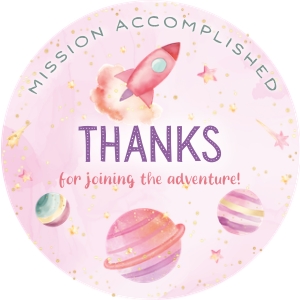 Favor Tag: 2"x2" Circle - She's Out of This World: She's Out of This World Collection Bundle