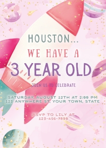 Invitation: 5"x7" - She's Out of This World (1): She's Out of This World Invitations