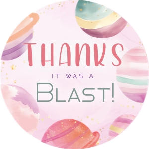 Favor Tag: 2"x2" Circle - Galaxy Girl: Galaxy Girl Collection Bundle