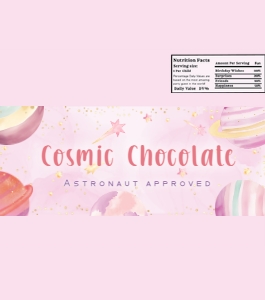 Chocolate Bar Label: 5.75"x6.5" - Galaxy Girl: Galaxy Girl Collection Bundle
