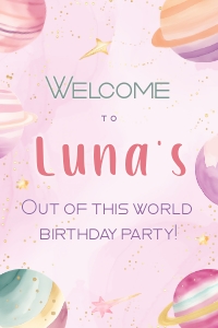 Welcome Sign: 24"x 36" - Galaxy Girl: Galaxy Girl Collection Bundle