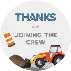 Favor Tag: 2"x 2" Circle - Under Construction: Under Construction Collection Bundle
